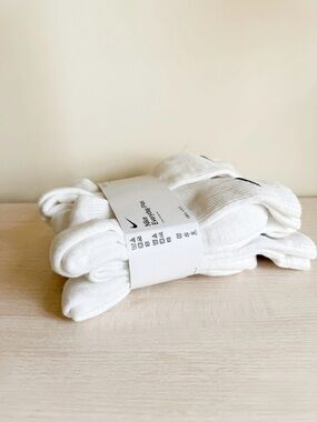 Nike Everyday Plus Cushioned Crew Socks 6-Pack White Dri-FIT Size L NWT